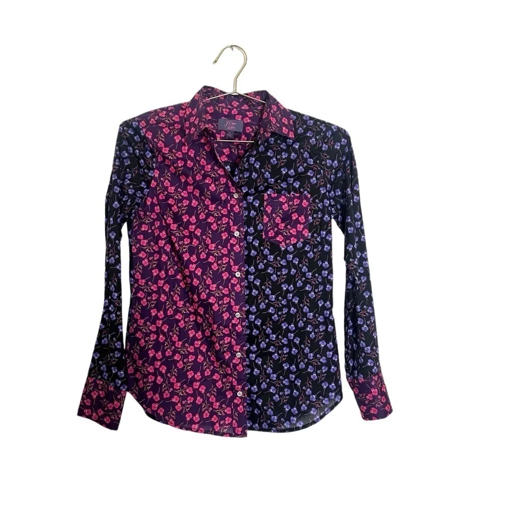 J. Crew Slim Perfect Shirt In Liberty Mixed Prints Size 0